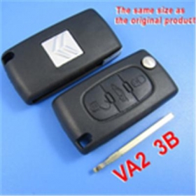 Citroen Remote Key Shell 3 Button (without Groove)