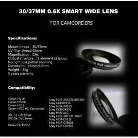 Digital video conversion lenses 37-43 0.6x smart lens