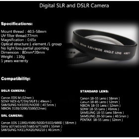 Digital video conversion lenses 58-77 0.6X Smart Lens